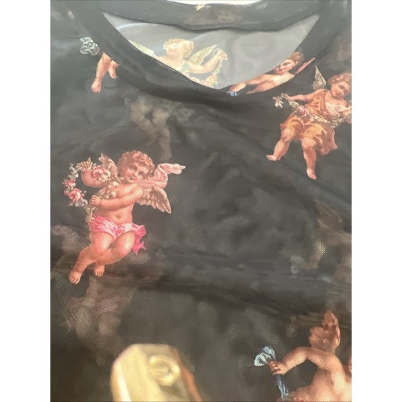 Angel Crop Sheer Shirt Junior Sexy Large 462 - Picture 6 of 7